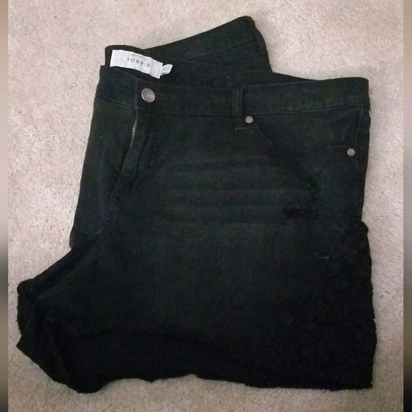 torrid Pants - Torrid Distressed Black Jean Shorts